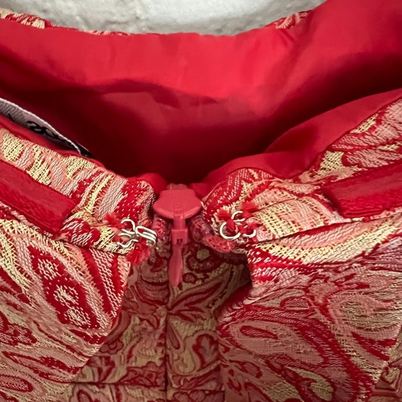 NEW w/ TAGS ASOS LUXE Pleated Bardot Jacquard Mini dress in Paisley Print - Picture 7 of 7